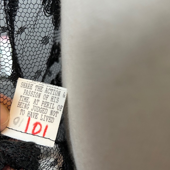 Vintage Trelise Cooper black lace embroidered mesh lingerie with open back tie - Picture 13 of 16